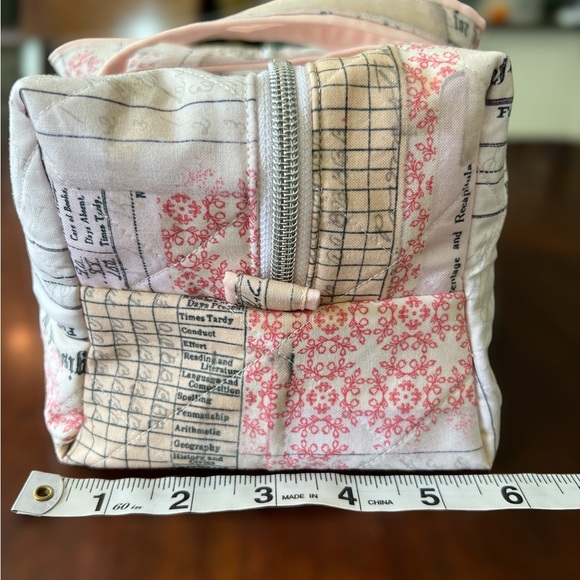 Handmade Quilted Toiletry/Makeup Bag - Two Zipper Pulls, Lined, Designer Fabric - Picture 8 of 8